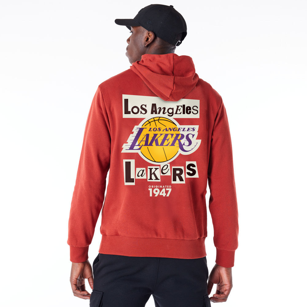 Los Angeles Lakers Newspaper Graphic Red Hoodie