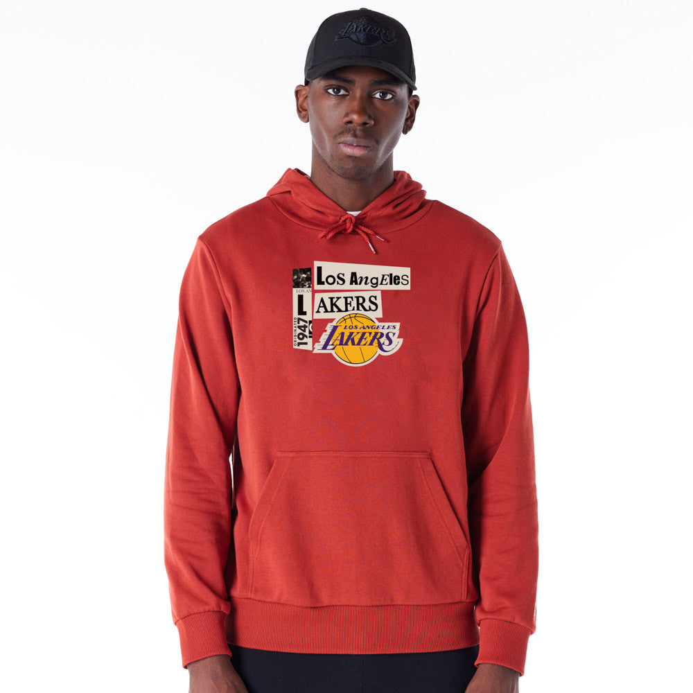 Los Angeles Lakers Newspaper Graphic Red Hoodie