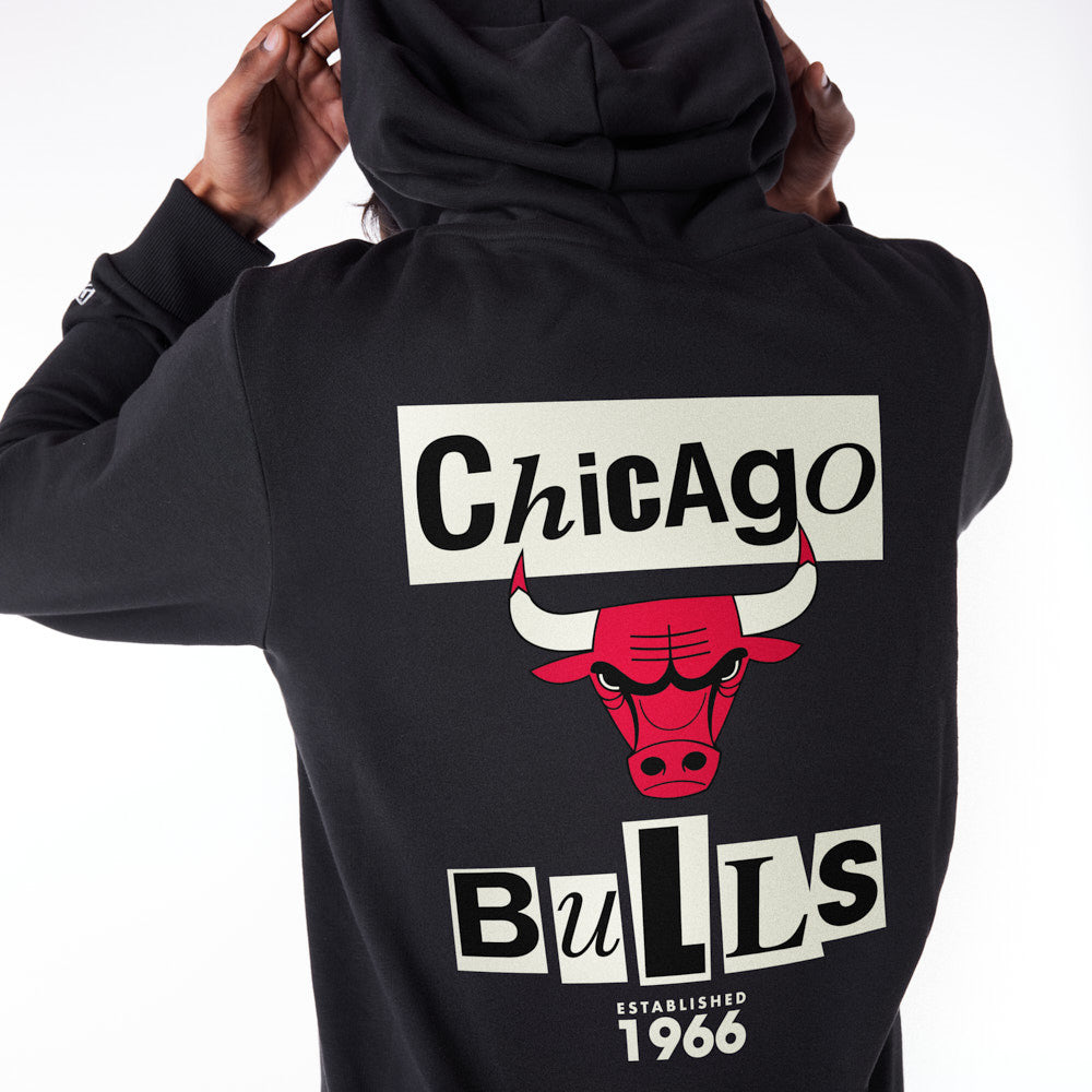Chicago Bulls Newspaper Graphic Black Hoodie