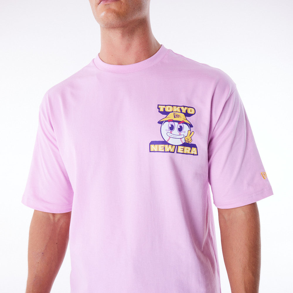 New Era Location Graphic Tokyo Oversized Pink Tee