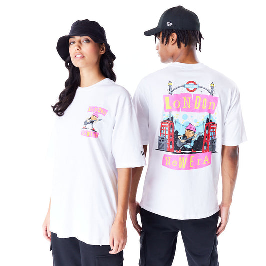 New Era Location Graphic London Oversized White Tee