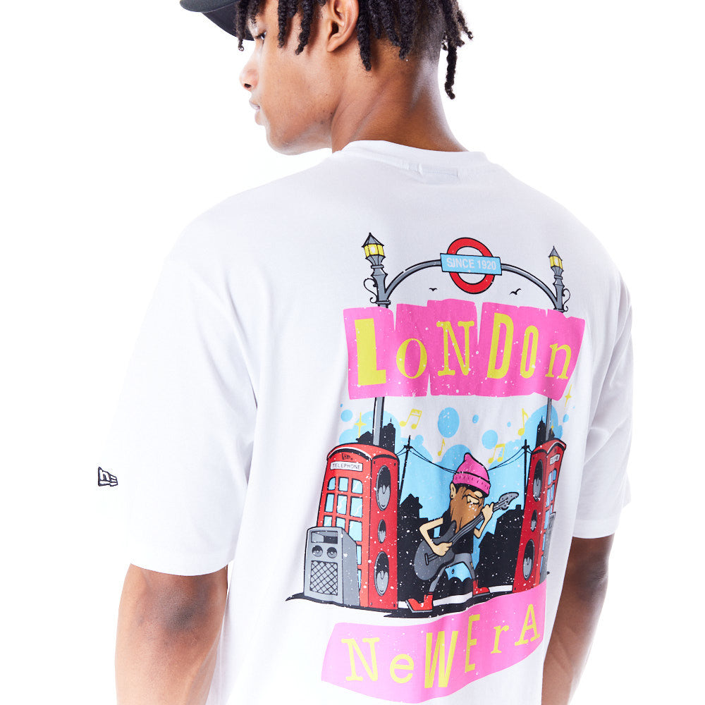 New Era Location Graphic London Oversized White Tee