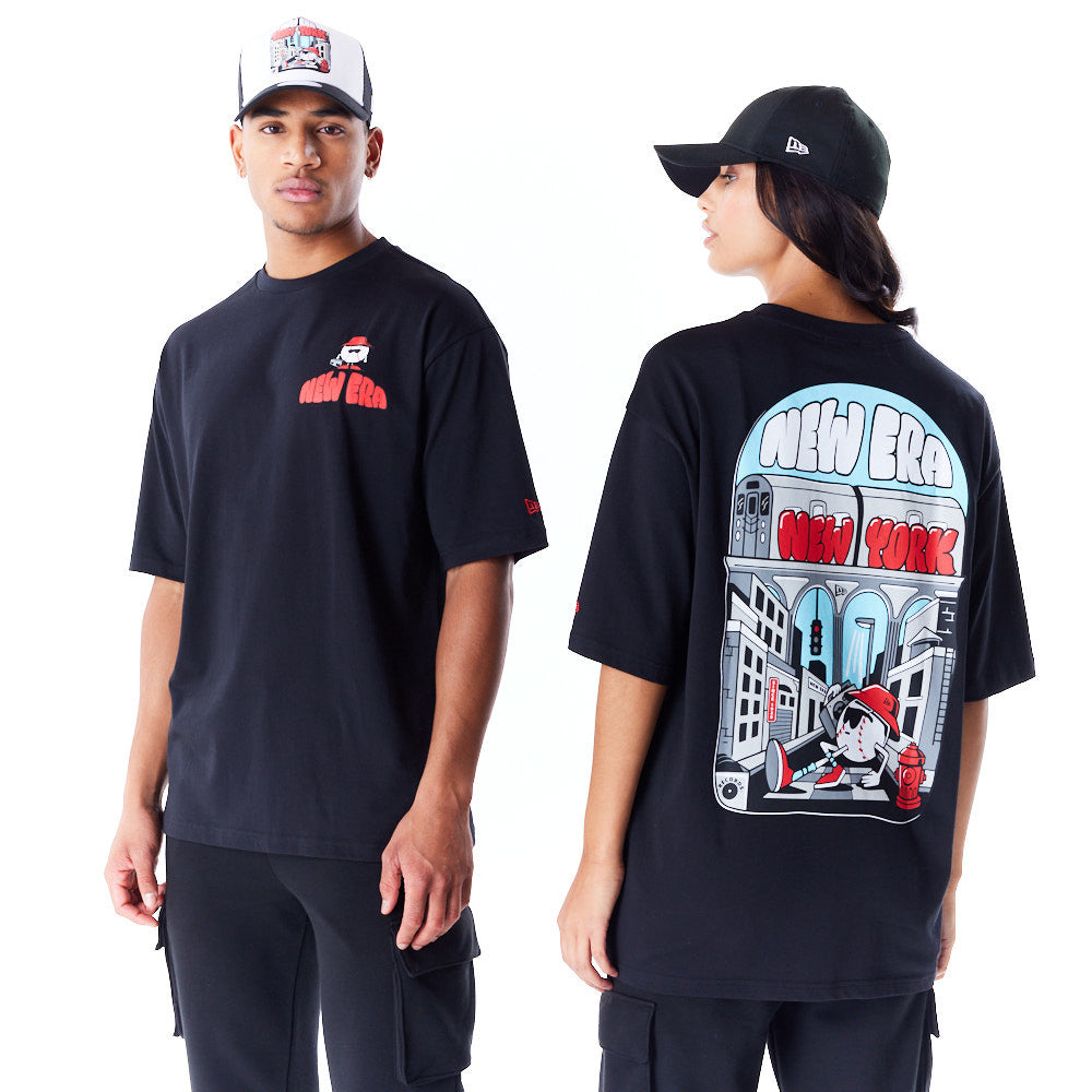 New Era New York City Graphic Oversized Black Tee
