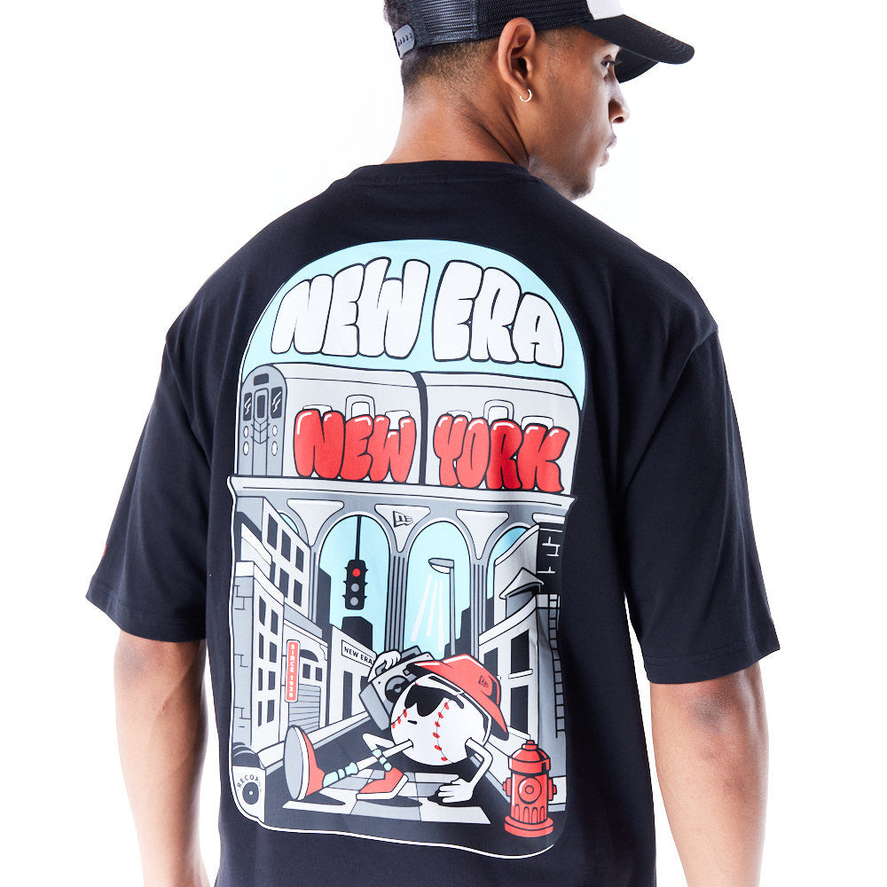 New Era New York City Graphic Oversized Black Tee