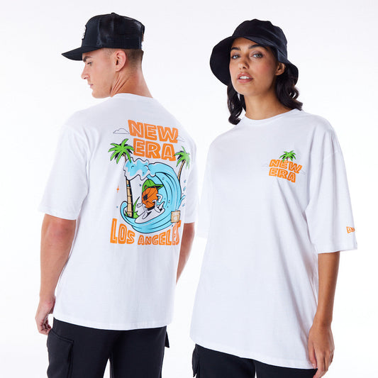 New Era Los Angeles City Graphic Oversized White Tee
