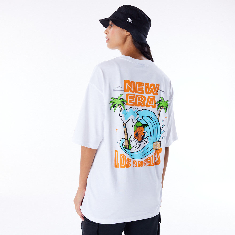 New Era Los Angeles City Graphic Oversized White Tee