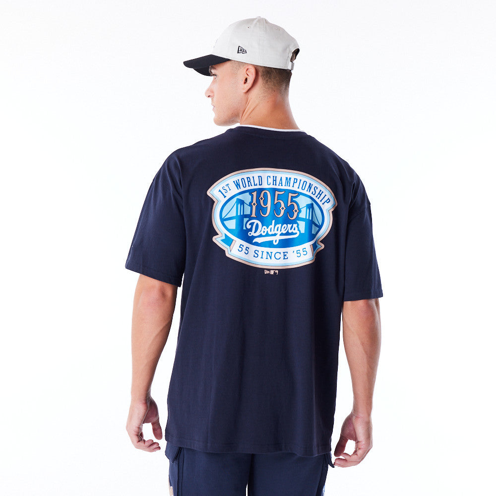 Los Angeles Dodgers World Series Drop Shoulder Navy Tee