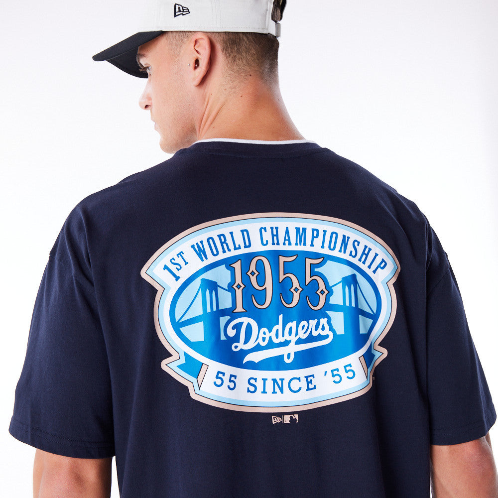 Los Angeles Dodgers World Series Drop Shoulder Navy Tee