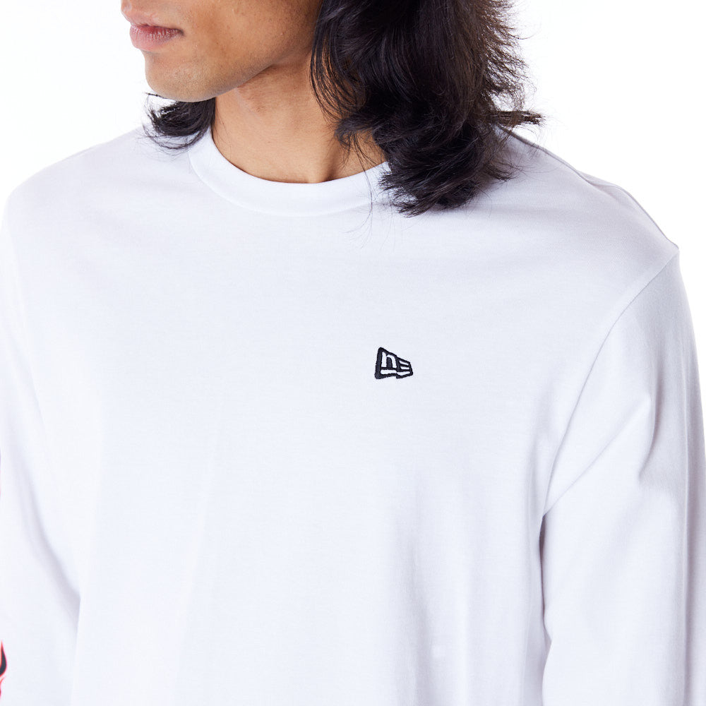 New Era Flag Flame Longsleeve White Tee