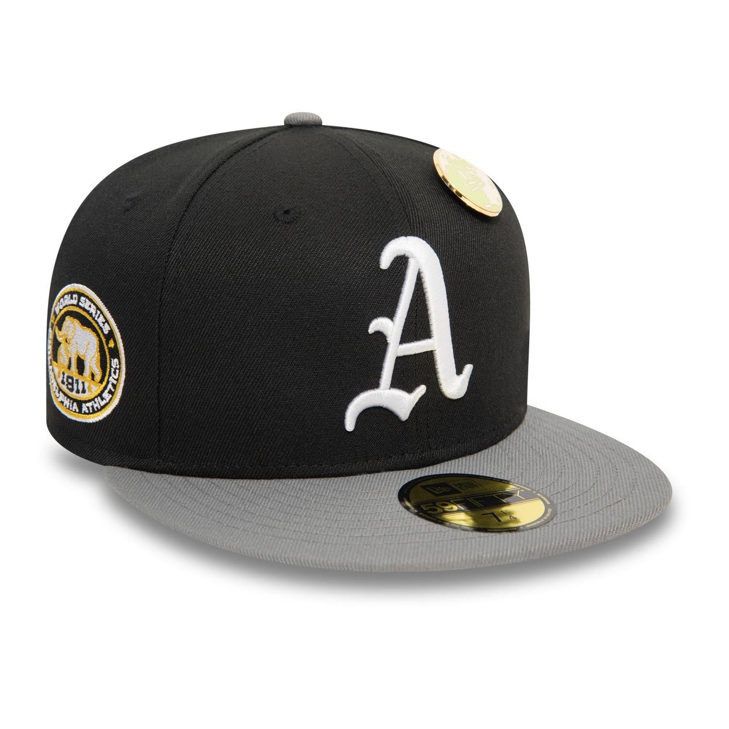 Oakland Athletics 59FIFTY MLB Contrast Pin Black Cap