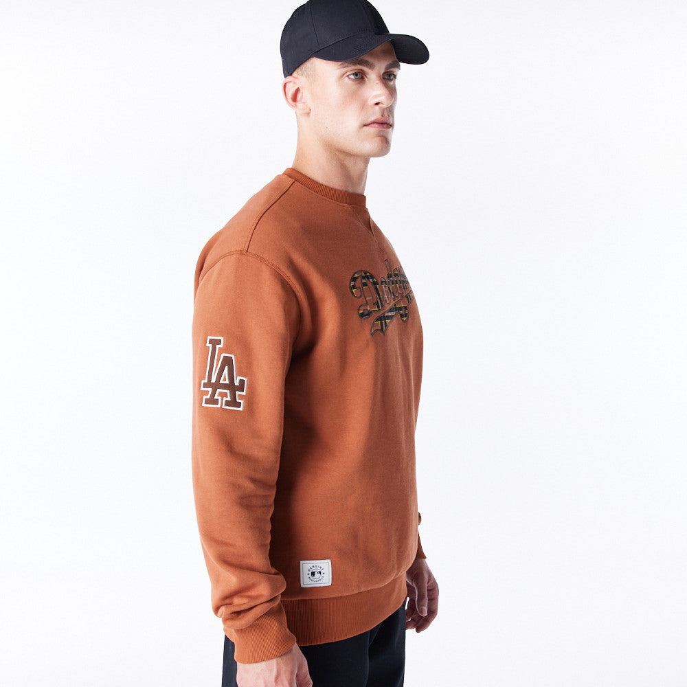 Los Angeles Dodgers MLB Tartan Infill Brown Crew