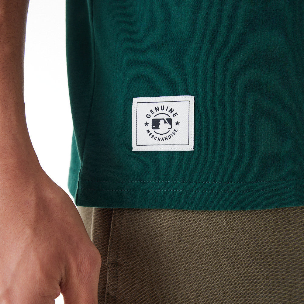 Oakland Athletics Oversized MLB Tartan Infill Dark Green Tee