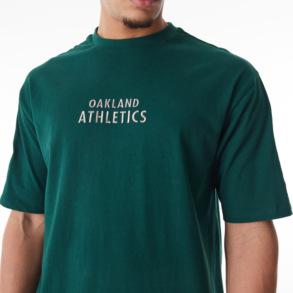 Oakland Athletics Oversized MLB Tartan Infill Dark Green Tee