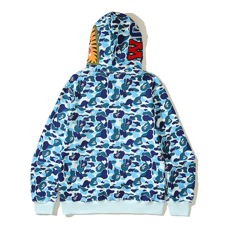 BAPE ABC Camo Shark Full Zip Hoodie Blue