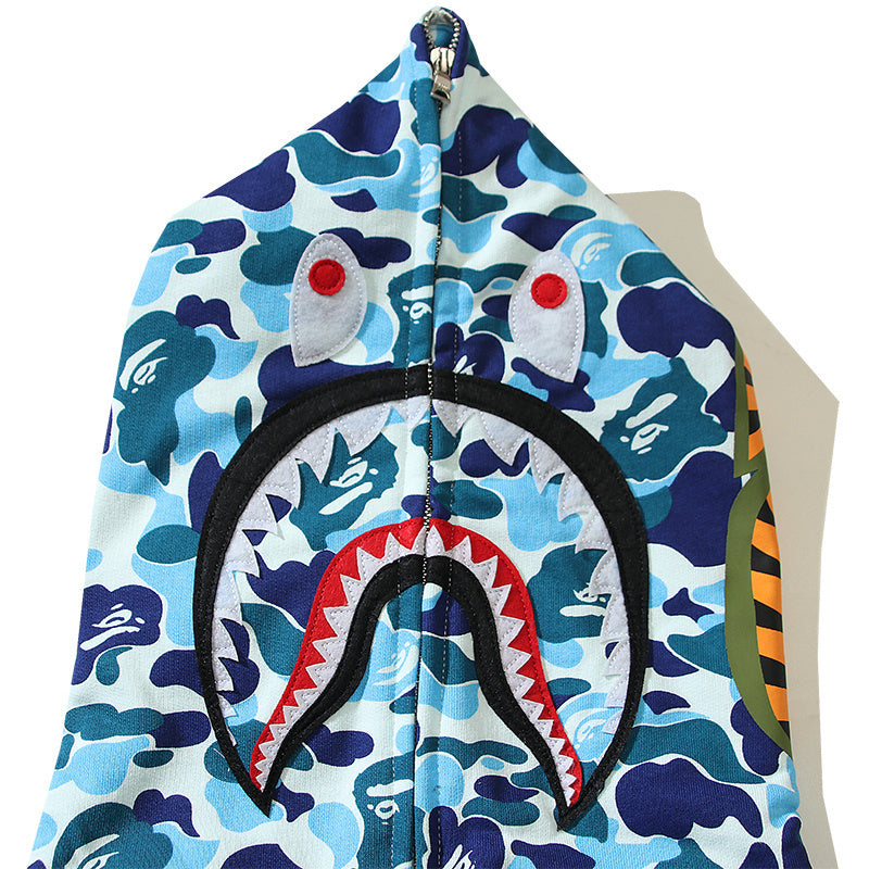 BAPE ABC Camo Shark Full Zip Hoodie Blue