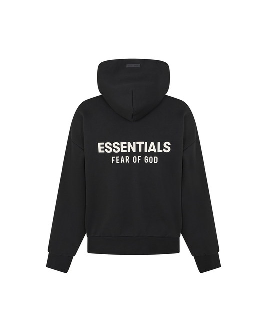 Fear Of God Essentials SS25 Zip-Up Hoodie - "Jet Black"