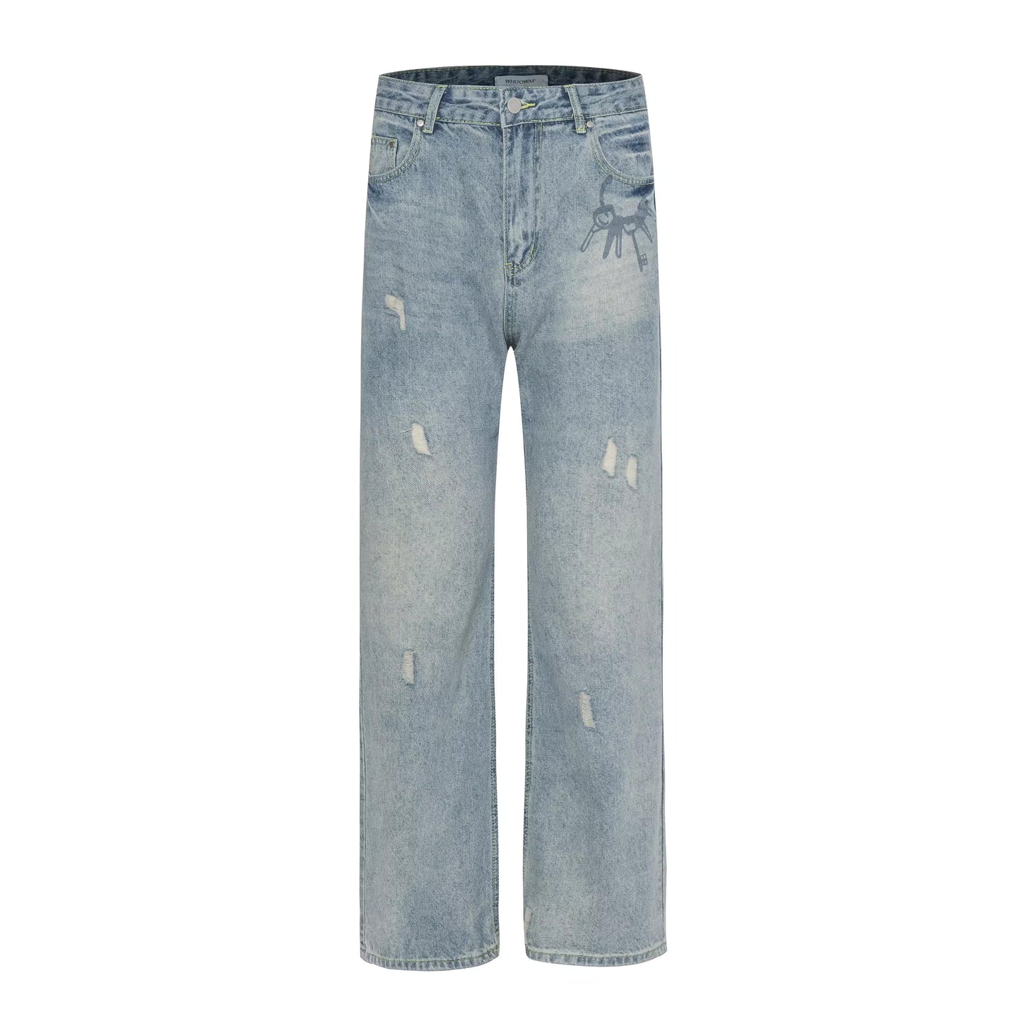 WASHED LIGHT OVERSIZED DENIM JEANS