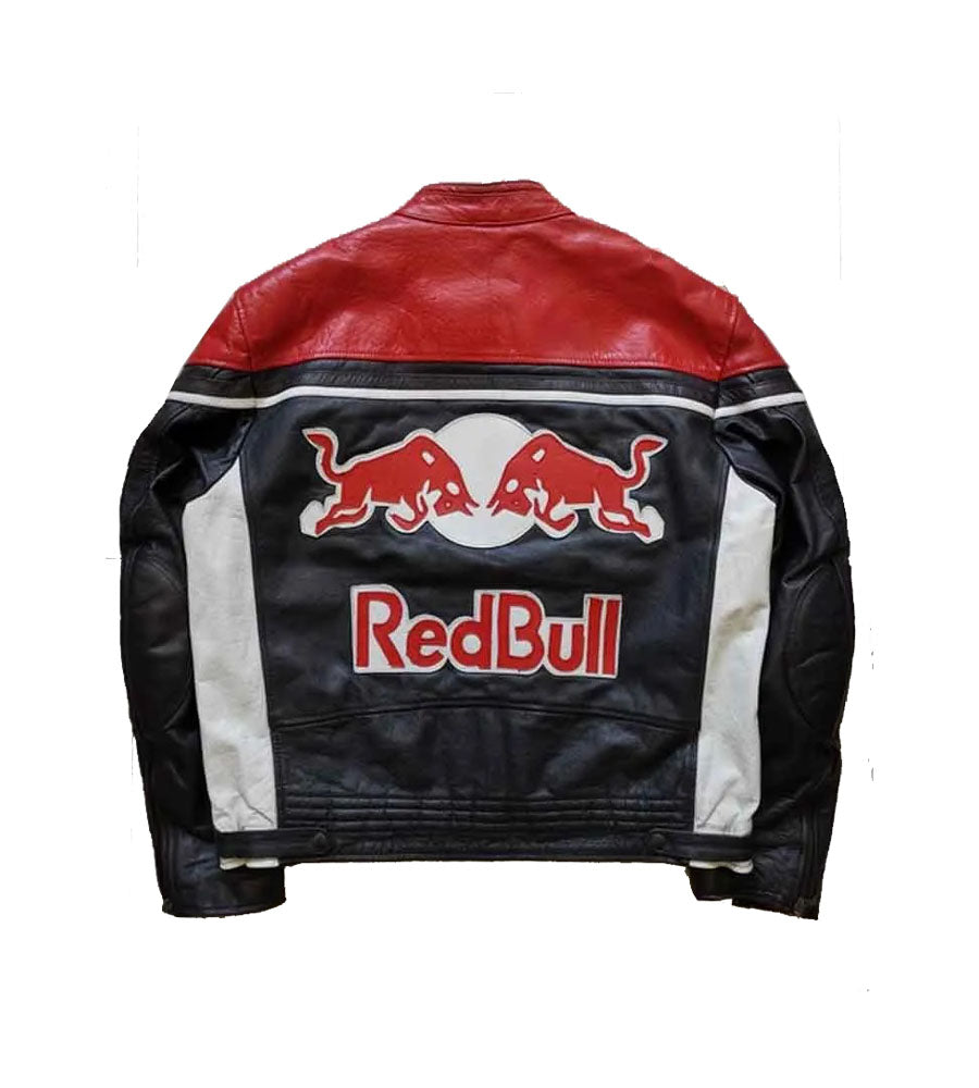 Redbull F1 Racing Leather Jacket - 'Harley Red'