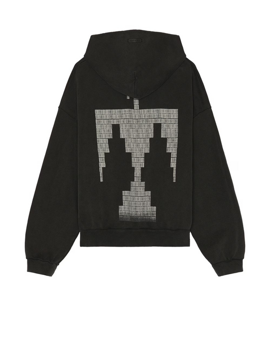 Fear of God Thunderbird Grey Print Hoodie - "Black"