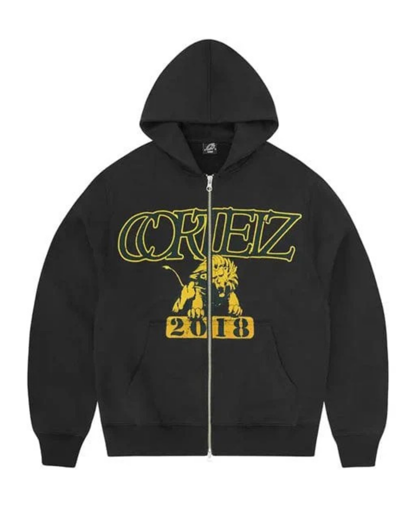 Corteiz Lion Varsity Zip Hoodie - "Black"