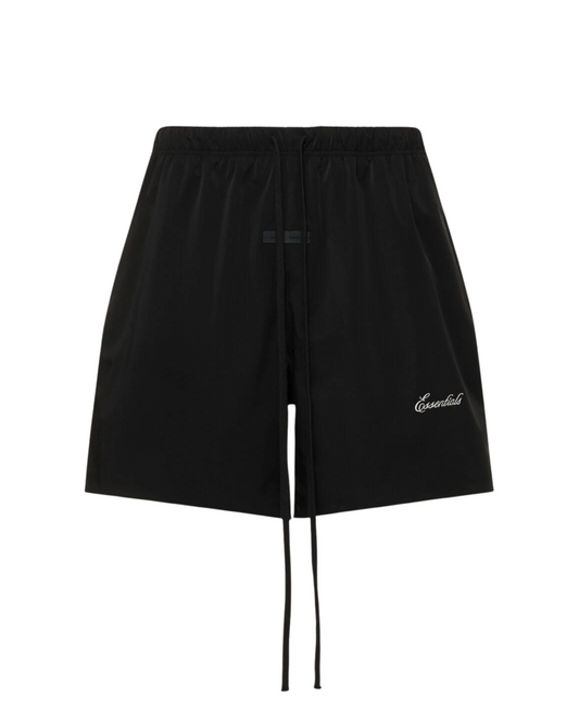 Fear Of God Essentials Sporty Nylon Soccer Shorts - "Jet Black"