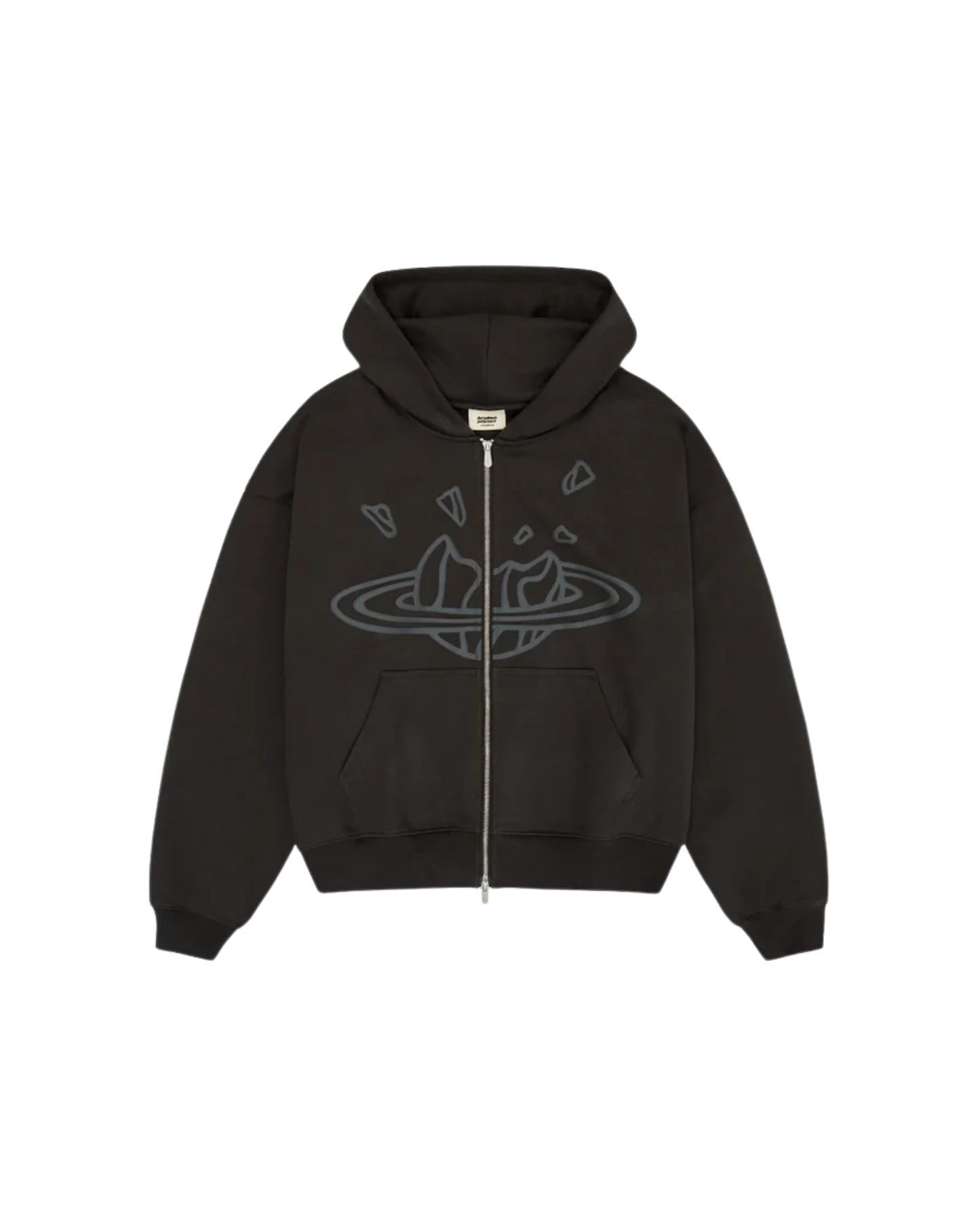 Broken Planet Zip Up Hoodie - "Black"