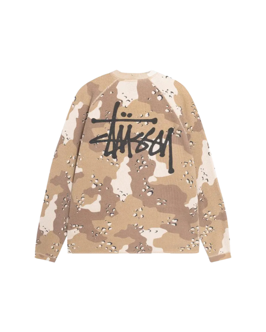 Stussy Raglan Thermal Long-Sleeve Crew - "Desert Camo"