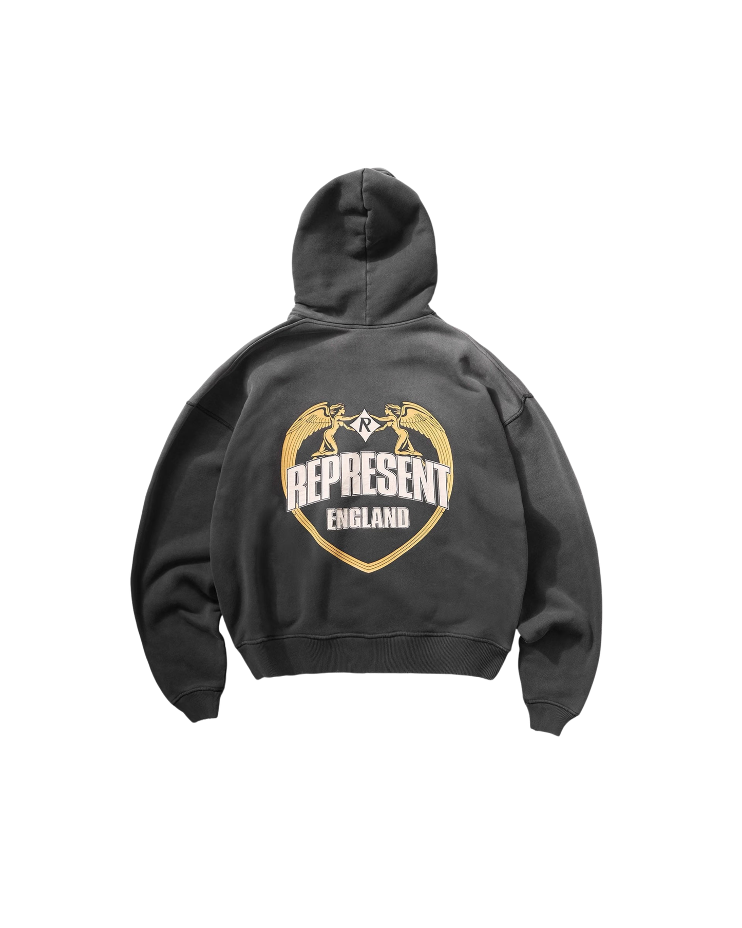 Represent Angel Border Hoodie - "Stained Black"