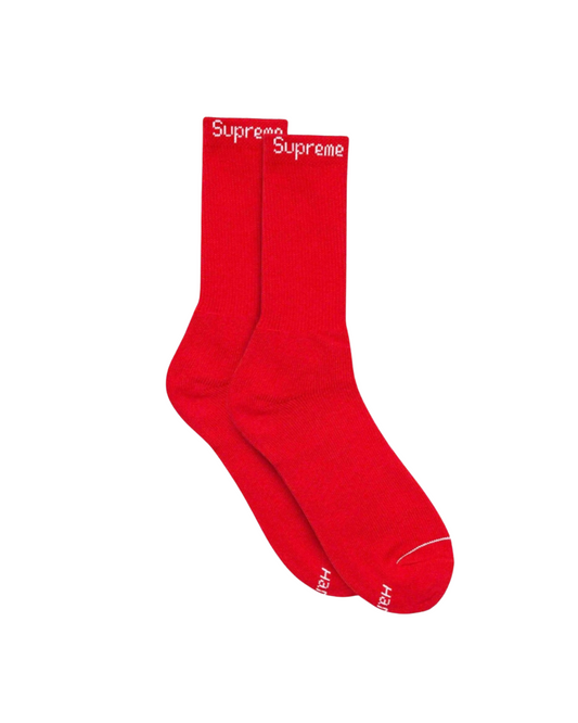 Supreme Hanes Cushion Crew 2-PACK Socks -"Red"