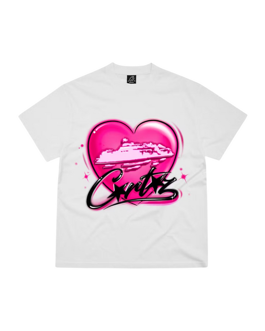 Corteiz Alcatraz Heart Tee - "White"