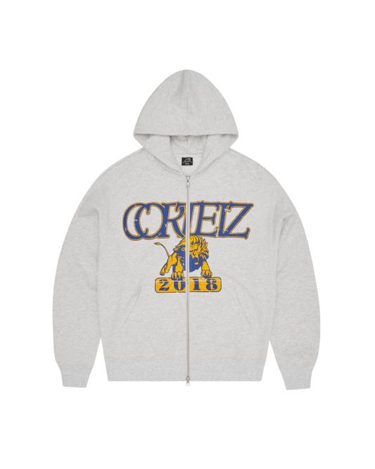 Corteiz Lion Boxy Zip Hoodie - "Light Heather"