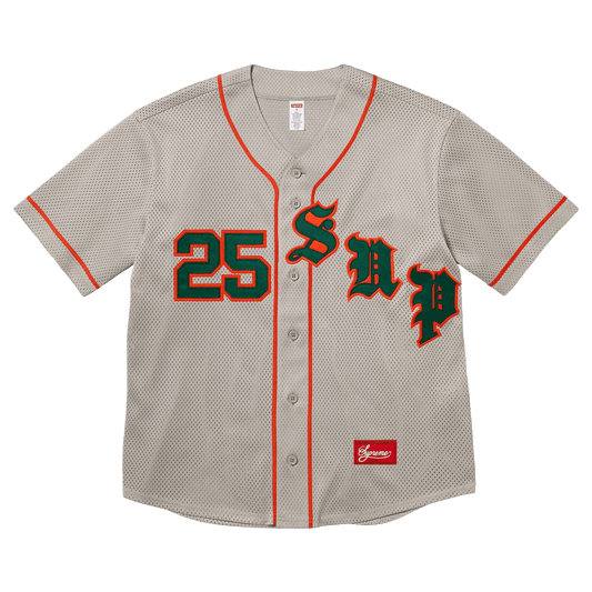 Supreme Old English Baseball Jersey 'Grey'