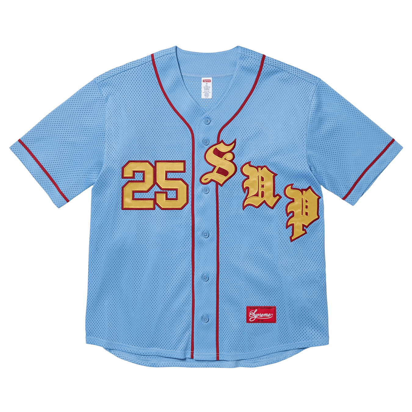 Supreme Old English Baseball Jersey 'Light Blue'