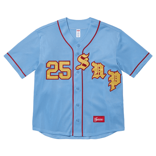 Supreme Old English Baseball Jersey 'Light Blue'