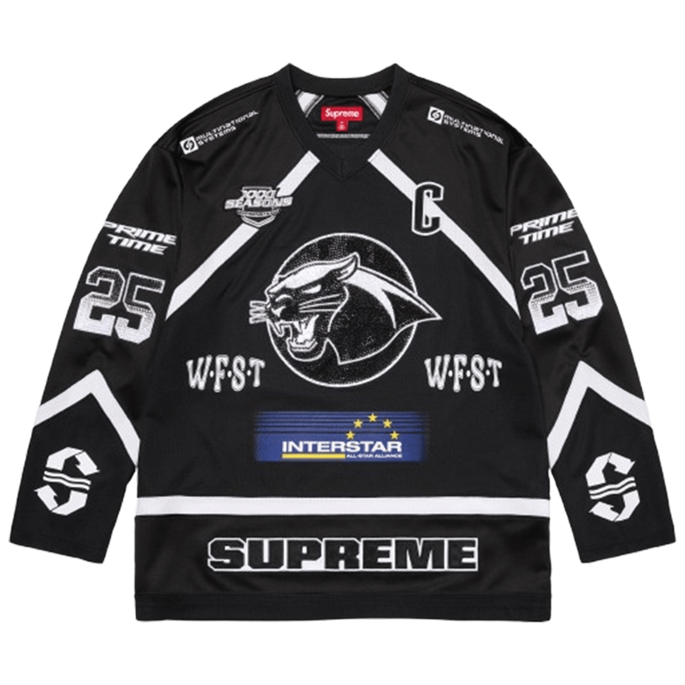 Supreme Rhinestone Hockey Jersey 'Black'