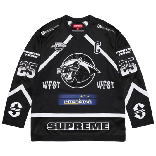 Supreme Rhinestone Hockey Jersey 'Black'