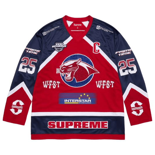 Supreme Rhinestone Hockey Jersey 'Red'
