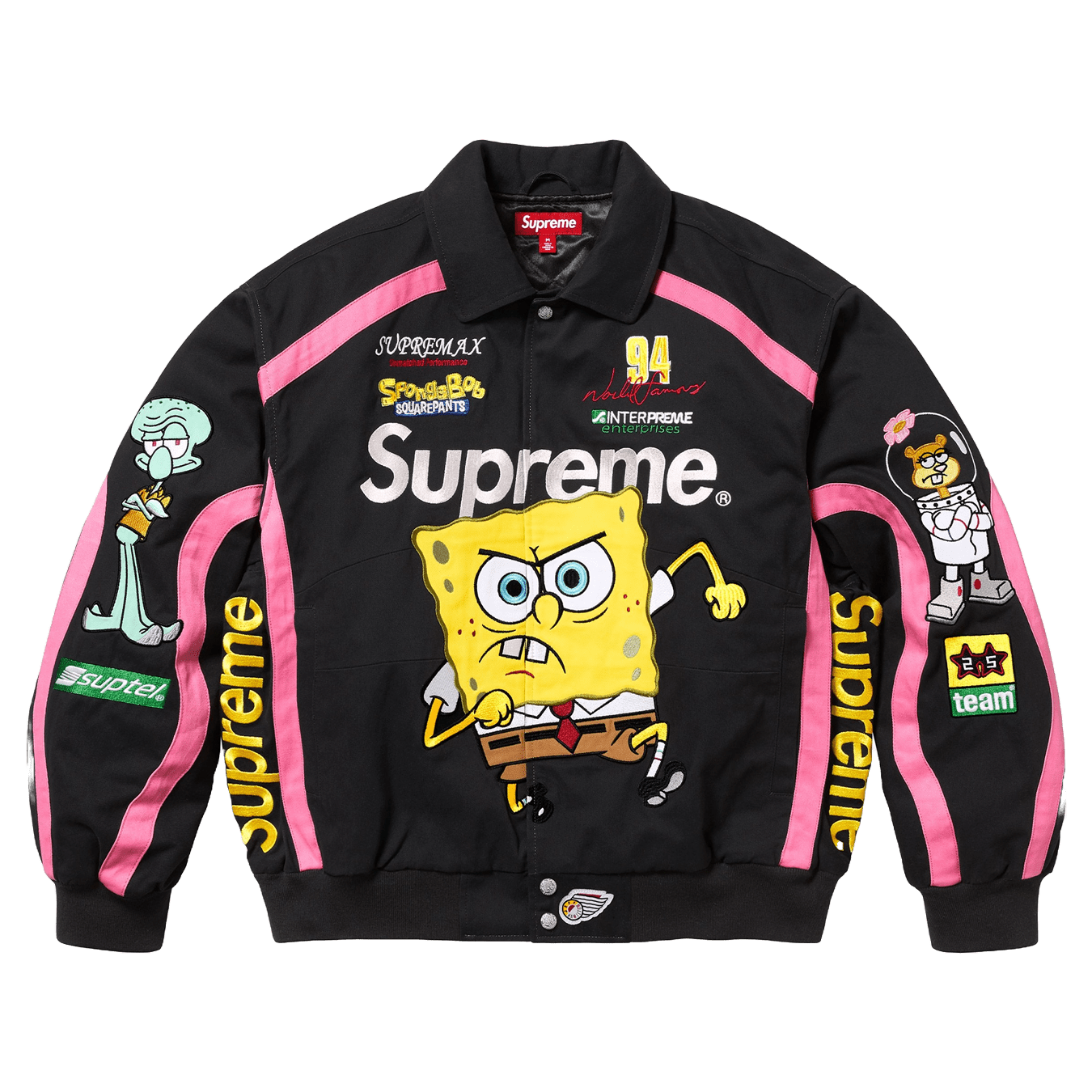 Supreme x SpongeBob SquarePants x Jeff Hamilton Racing Jacket 'Black'