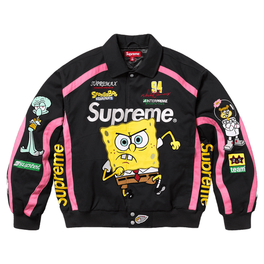 Supreme x SpongeBob SquarePants x Jeff Hamilton Racing Jacket 'Black'