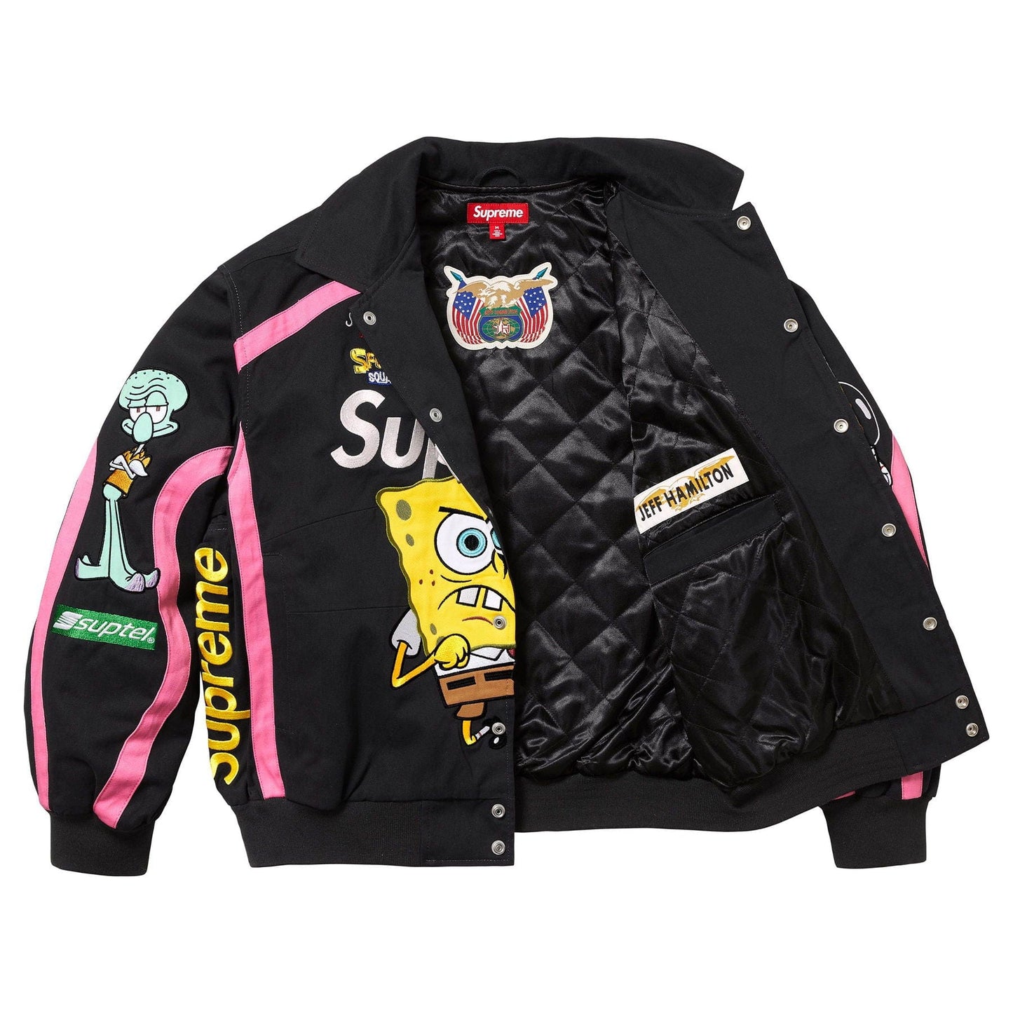 Supreme x SpongeBob SquarePants x Jeff Hamilton Racing Jacket 'Black'