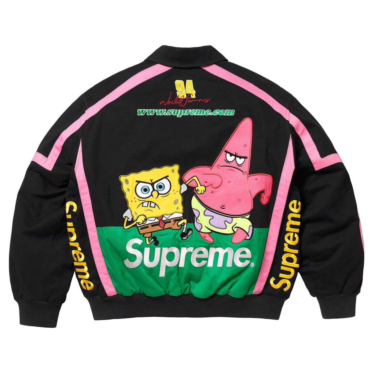 Supreme x SpongeBob SquarePants x Jeff Hamilton Racing Jacket 'Black'