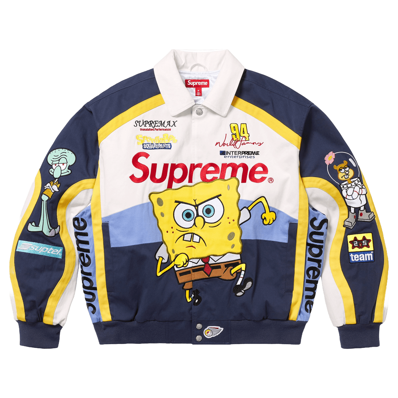 Supreme x SpongeBob SquarePants x Jeff Hamilton Racing Jacket 'White'