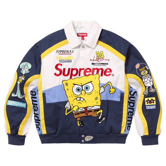 Supreme x SpongeBob SquarePants x Jeff Hamilton Racing Jacket 'White'