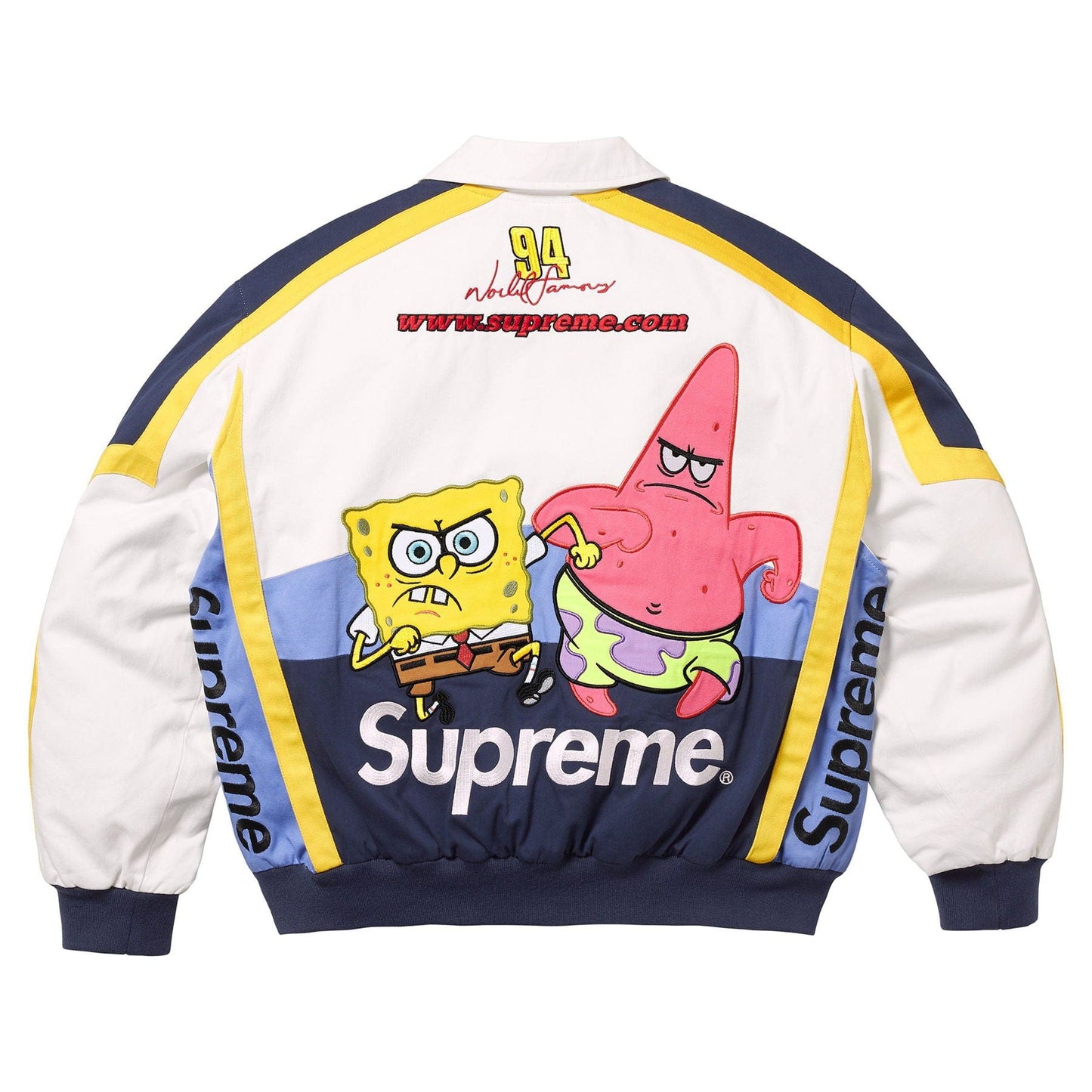 Supreme x SpongeBob SquarePants x Jeff Hamilton Racing Jacket 'White'