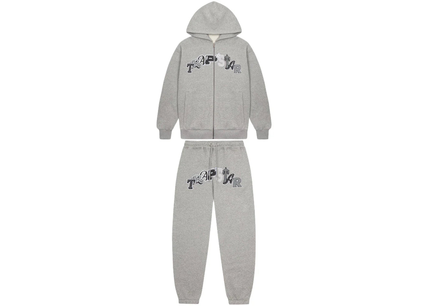 Trapstar Wildcard Chenille Hoodie Tracksuit Grey Monochrome