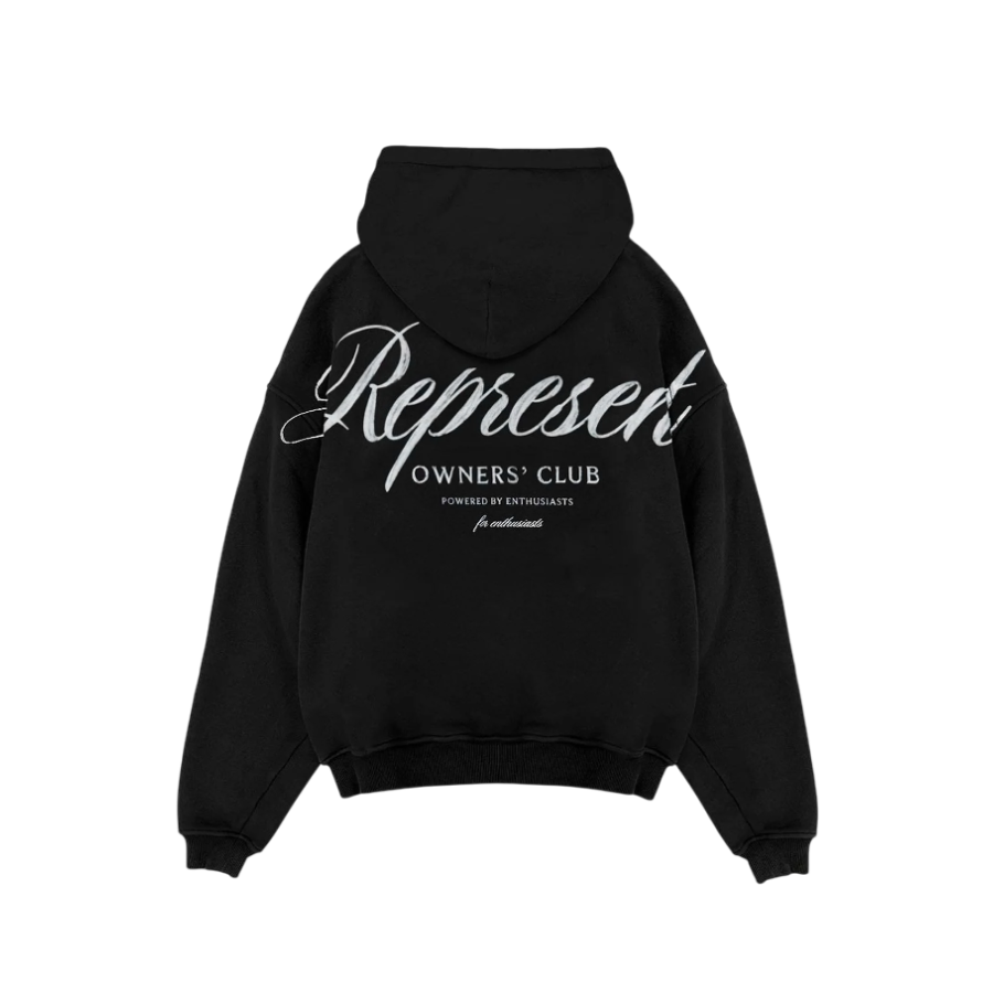 Represent Owners Club Script Hoodie - "Black"
