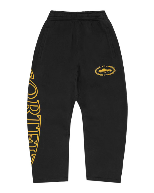 Corteiz Superior Royale Open Hem Pant - "Black/Yellow"