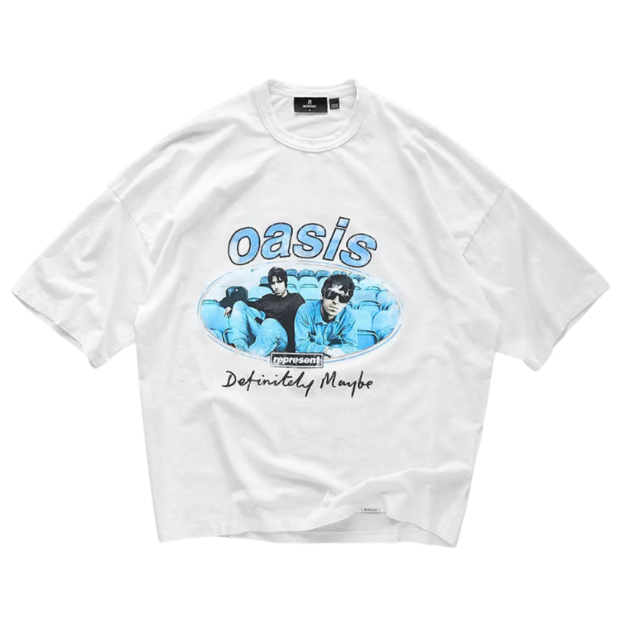Represent X Oasis Maine Road T-Shirt - "Flat White"