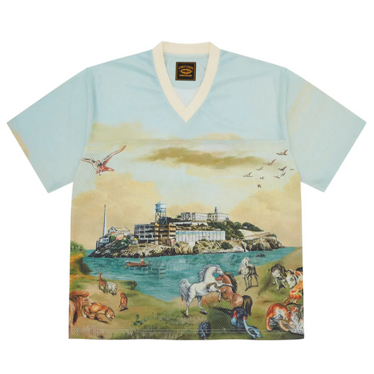 Corteiz Narnia Football Jersey - 'Blue/Cream'