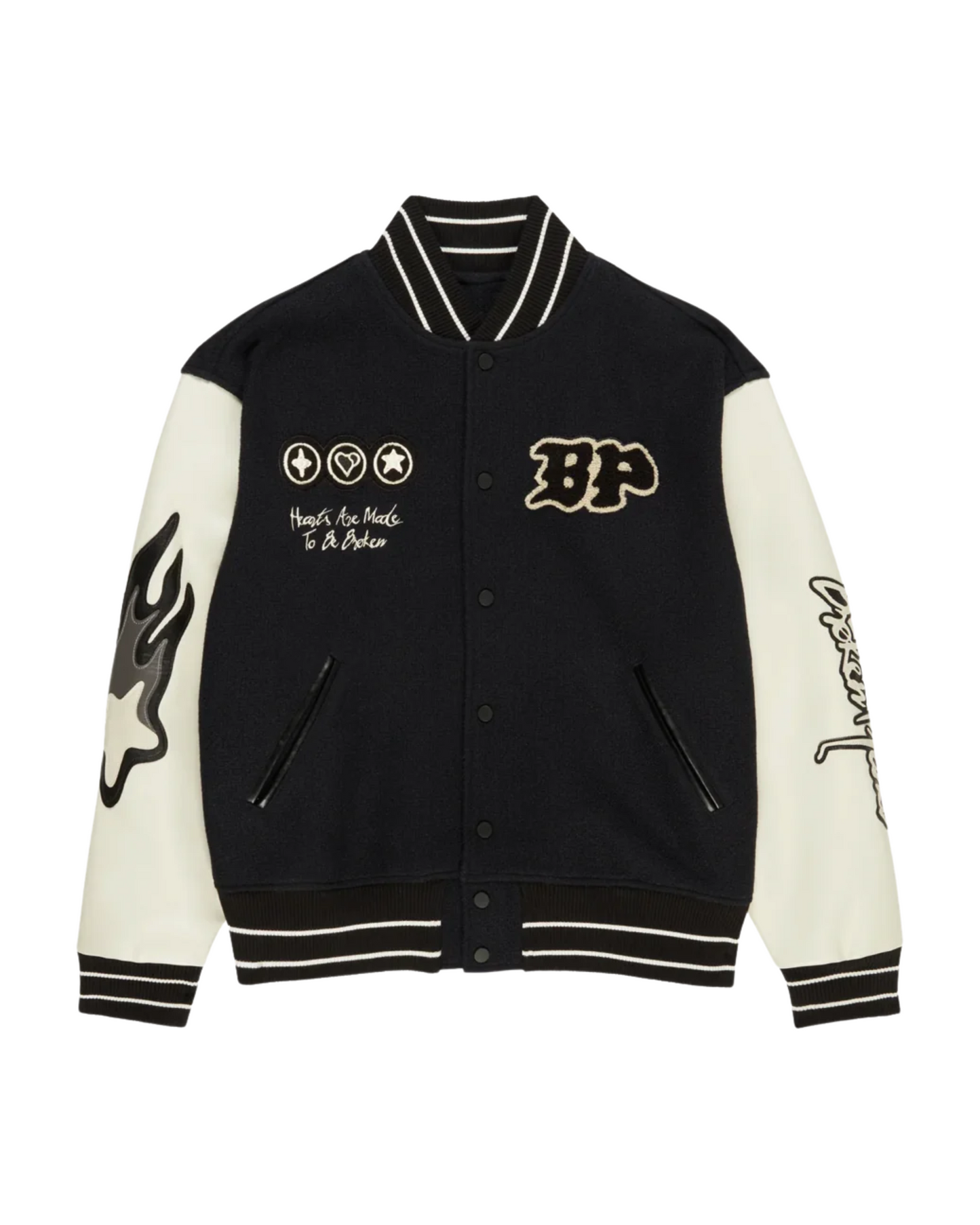 Broken Planet Varsity Jacket - "Black/White"